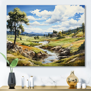 Lake And River Tranquility I - Golf Canvas Wall Art